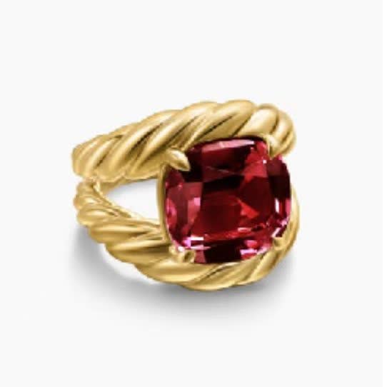 David Yurman Gold and Ruby Ring